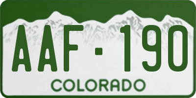 CO license plate AAF190