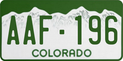 CO license plate AAF196