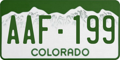 CO license plate AAF199