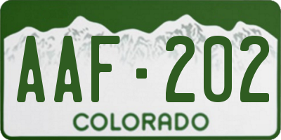 CO license plate AAF202
