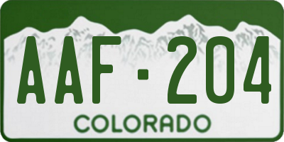 CO license plate AAF204