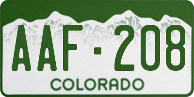 CO license plate AAF208