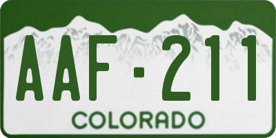 CO license plate AAF211