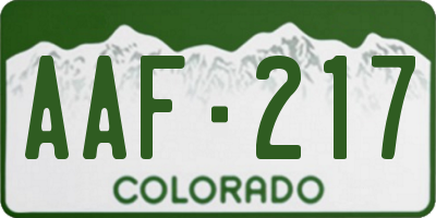 CO license plate AAF217