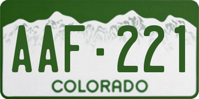 CO license plate AAF221