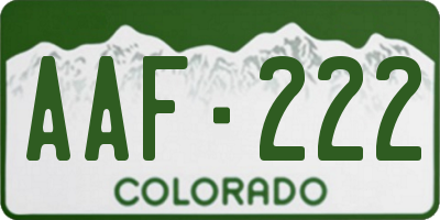 CO license plate AAF222