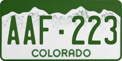 CO license plate AAF223