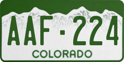 CO license plate AAF224