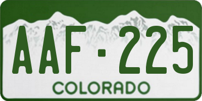 CO license plate AAF225