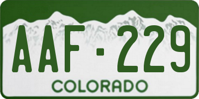 CO license plate AAF229