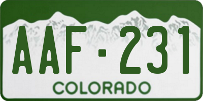 CO license plate AAF231