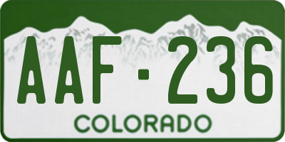 CO license plate AAF236