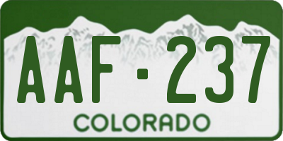 CO license plate AAF237