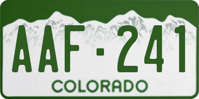 CO license plate AAF241