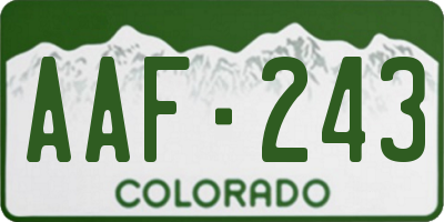 CO license plate AAF243