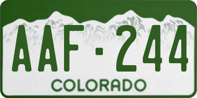 CO license plate AAF244