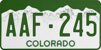 CO license plate AAF245