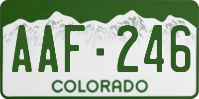 CO license plate AAF246