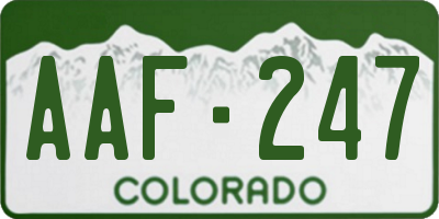 CO license plate AAF247
