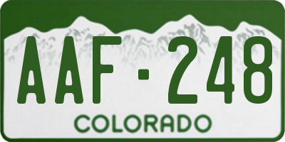 CO license plate AAF248