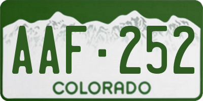 CO license plate AAF252