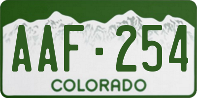 CO license plate AAF254