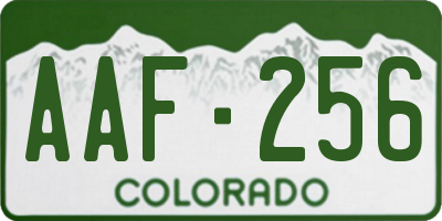 CO license plate AAF256