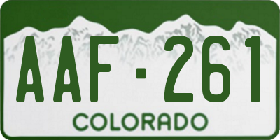CO license plate AAF261