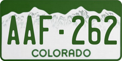 CO license plate AAF262