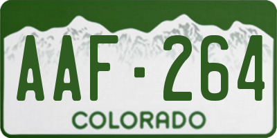 CO license plate AAF264