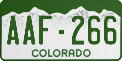 CO license plate AAF266