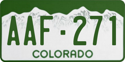 CO license plate AAF271