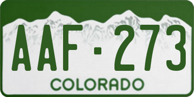 CO license plate AAF273