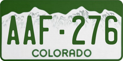 CO license plate AAF276