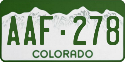 CO license plate AAF278