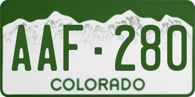 CO license plate AAF280