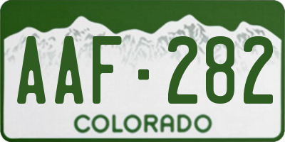 CO license plate AAF282