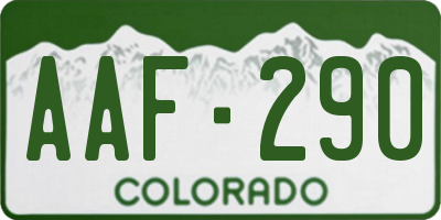 CO license plate AAF290