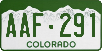 CO license plate AAF291