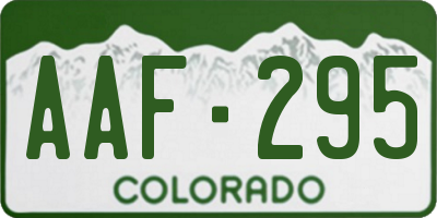 CO license plate AAF295