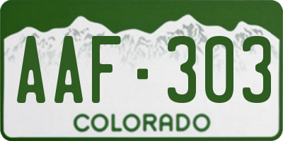 CO license plate AAF303