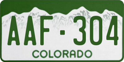 CO license plate AAF304