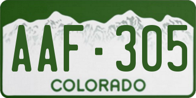 CO license plate AAF305
