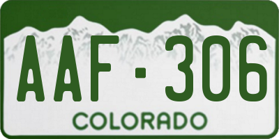 CO license plate AAF306
