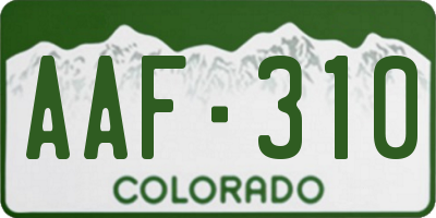 CO license plate AAF310