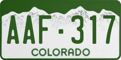 CO license plate AAF317