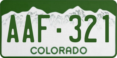 CO license plate AAF321