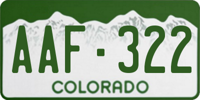 CO license plate AAF322