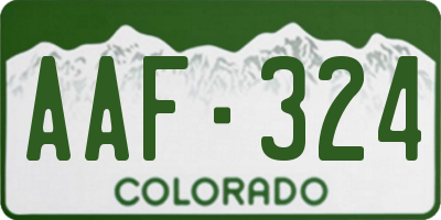 CO license plate AAF324