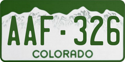 CO license plate AAF326